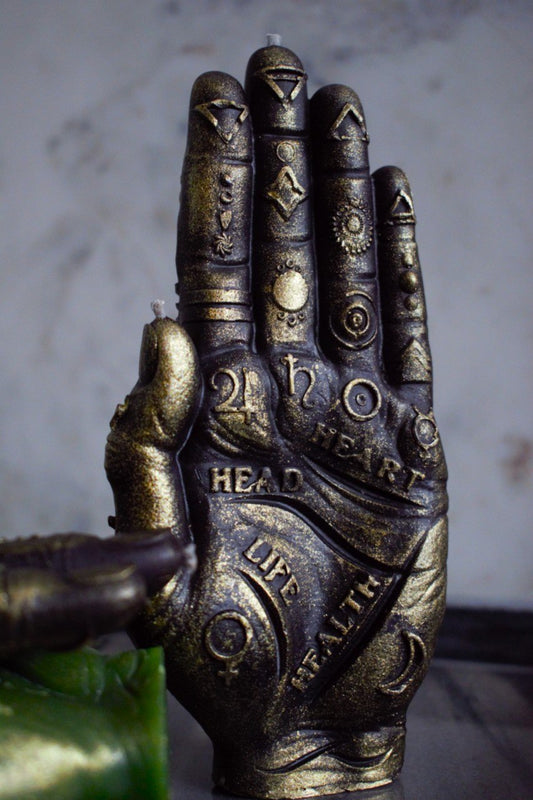 Palmistry Hand Beeswax Candle